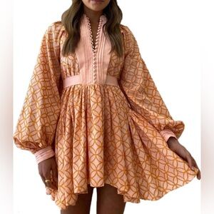 Aoxwomens Button Down Shift Swing Dress Ruffle Sleeve Tunic